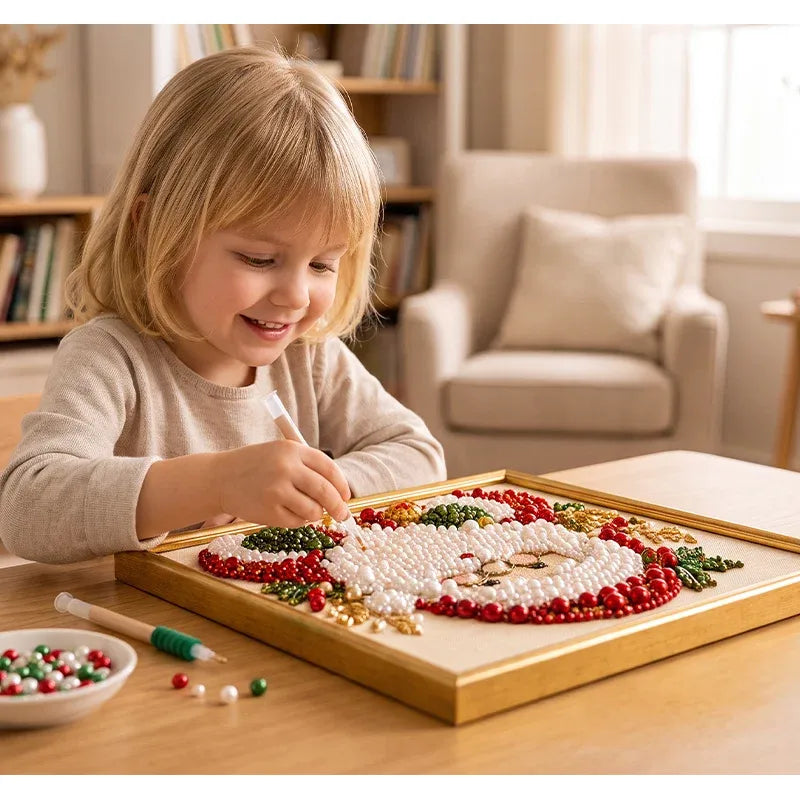 Diamond Painting Julemotiv - Kreativt Perlesæt på Lærred