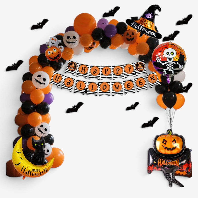 Spookora – Halloween Ballonsæt med Græskarmotiver Multicolor