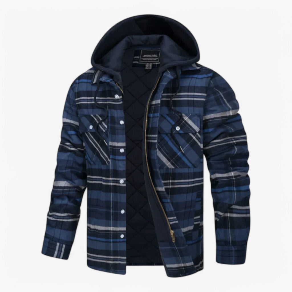 Oakridge – Herre Flannelskjorte med Hætte Mørkeblå