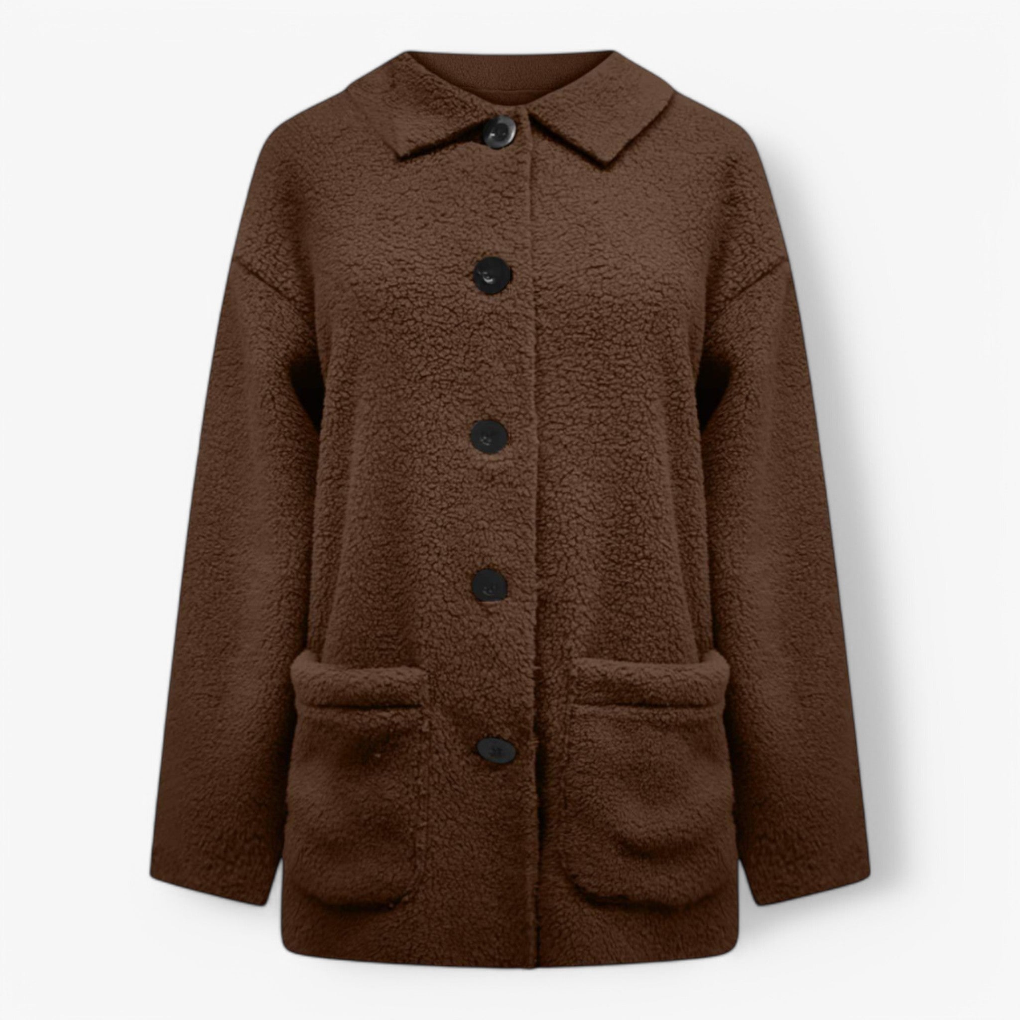 Aveline – Lang Dame Teddyfrakke BRUN