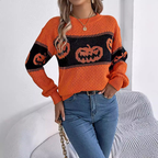 Pumpkina – Dame Halloween Sweater med Græskarmotiv