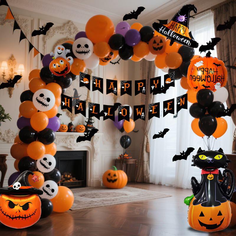 Spookora – Halloween Ballonsæt med Græskarmotiver