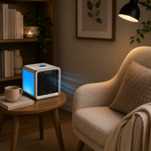 AirMist Bordluftkøler – Med Luftfugter og LED-Lys