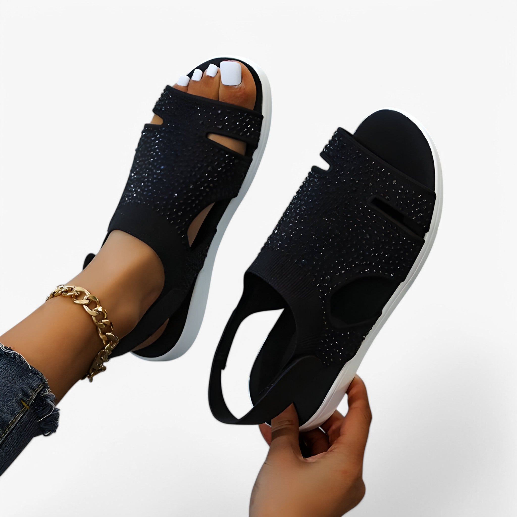 Elowen - Dame Sandaler med Justerbare Remme