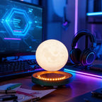 Svævende Måne- og Saturnlampe - Magnetisk Rotation