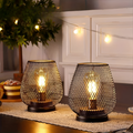 Trådløs Bordlampe i Industrielt Design – Genopladelig LED Lampe til Hjem og Kontor Ø 15.5cm x H 17cm (Ø 6.1" x H 6.7")