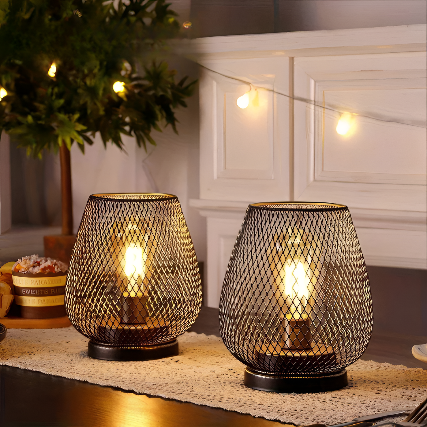Trådløs Bordlampe i Industrielt Design – Genopladelig LED Lampe til Hjem og Kontor Ø 15.5cm x H 17cm (Ø 6.1" x H 6.7")