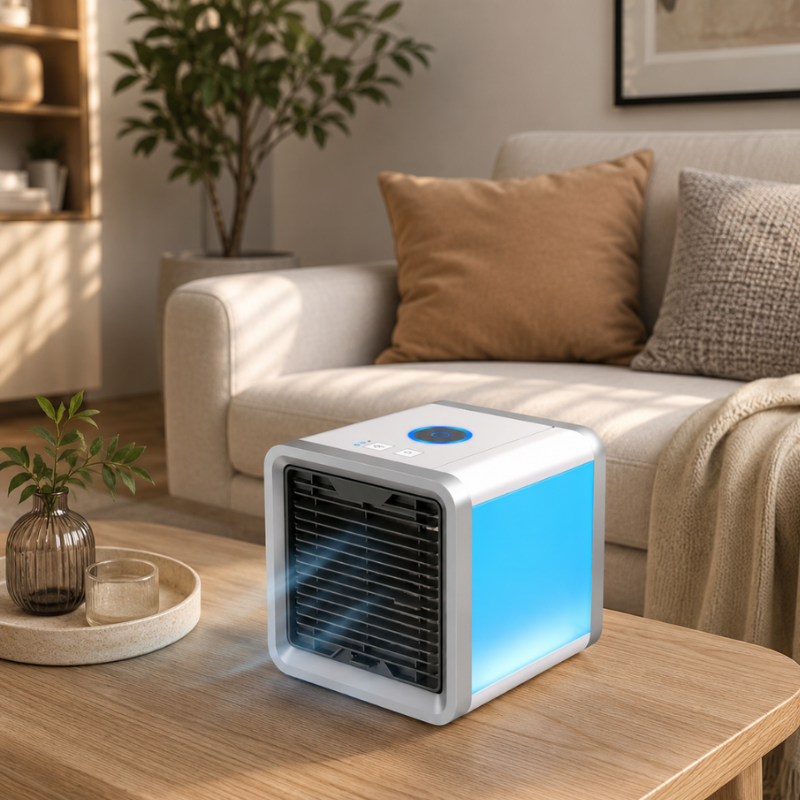 AirMist Bordluftkøler – Med Luftfugter og LED-Lys