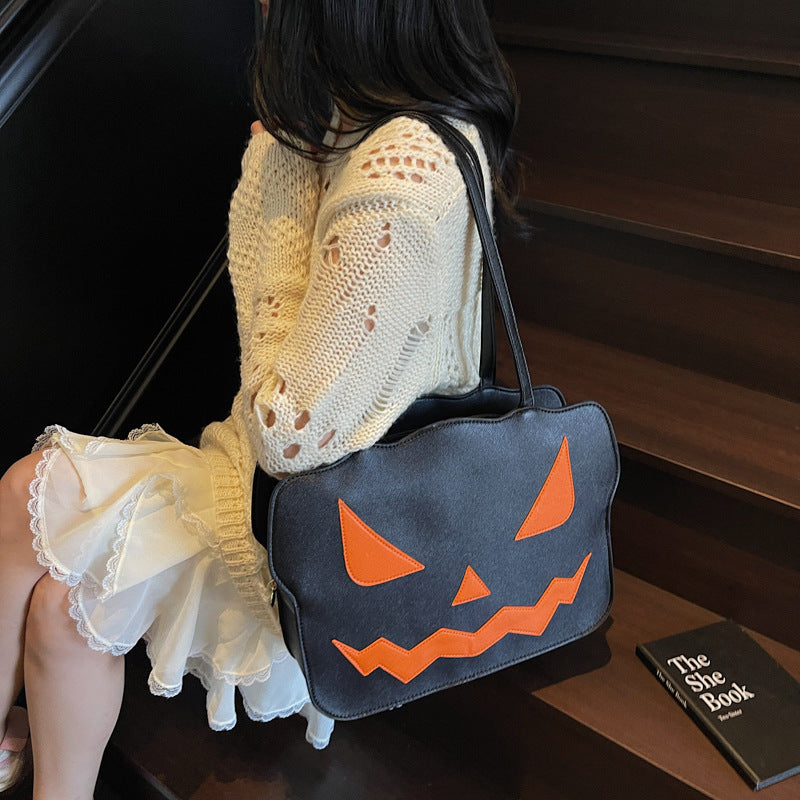 PumpkinCarry – Halloween Skuldertaske med Græskardesign