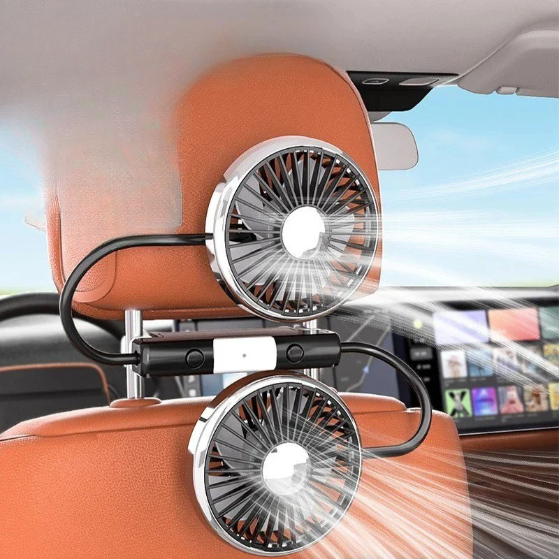 Bilventilator med dobbelte roterende hoveder