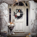 Grimora – Halloween Krans med Skelet og Græskar