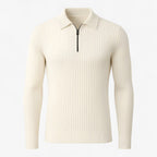 Valerio – Herre Half-Zip Striktrøje Hvid