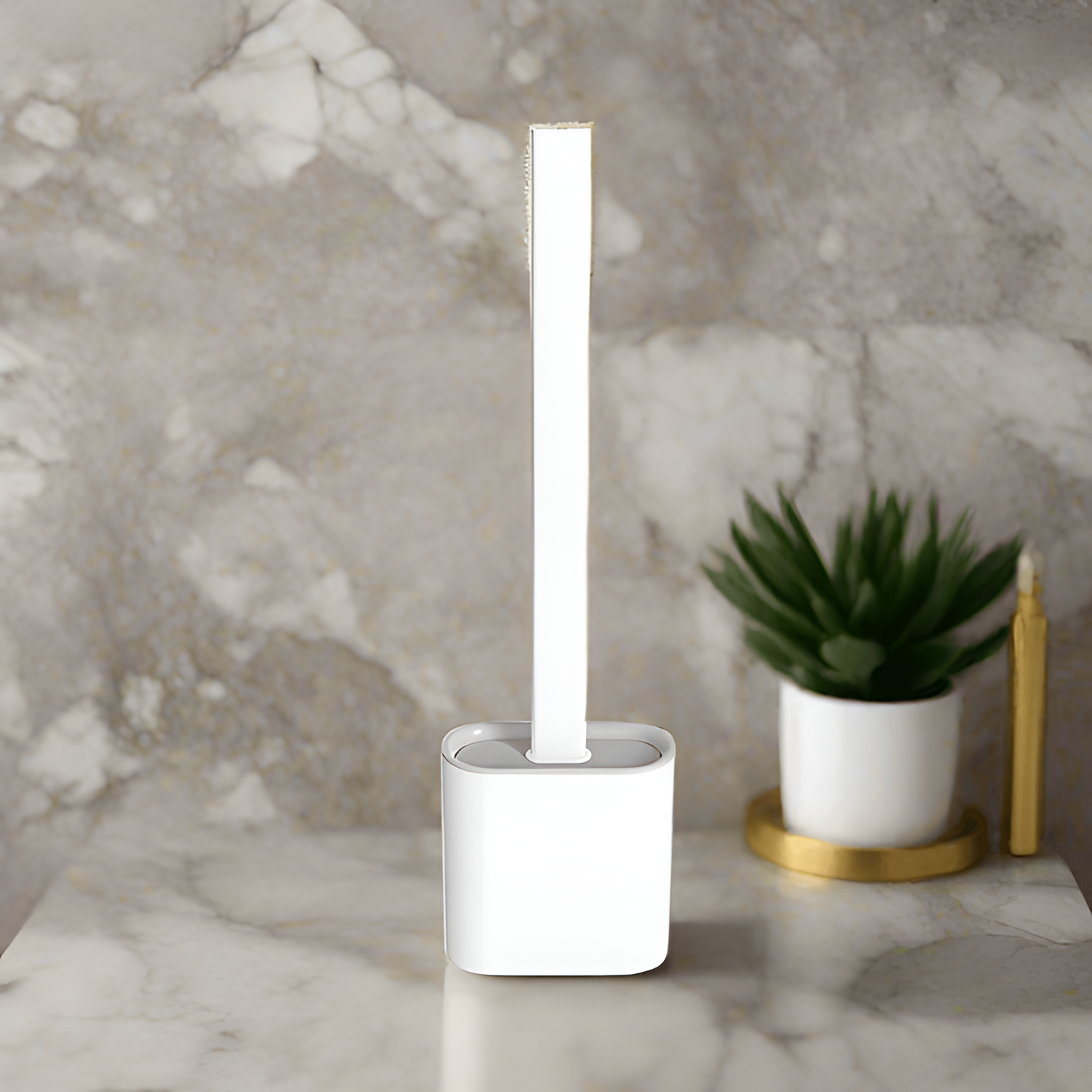 PureClean Toiletbørste – Stilrent Design Hvid