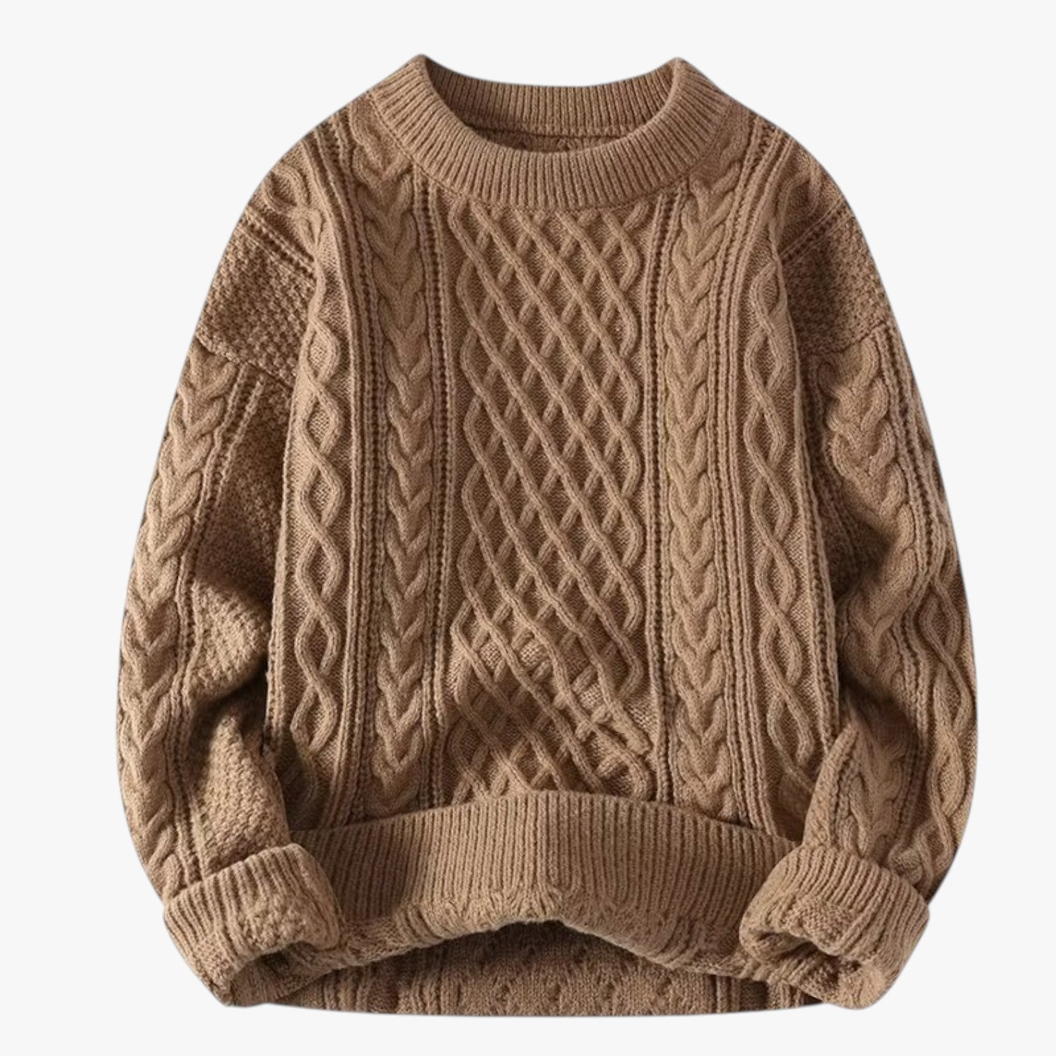 Évelisse - Elegant Damebluse med Rund Hals Brun