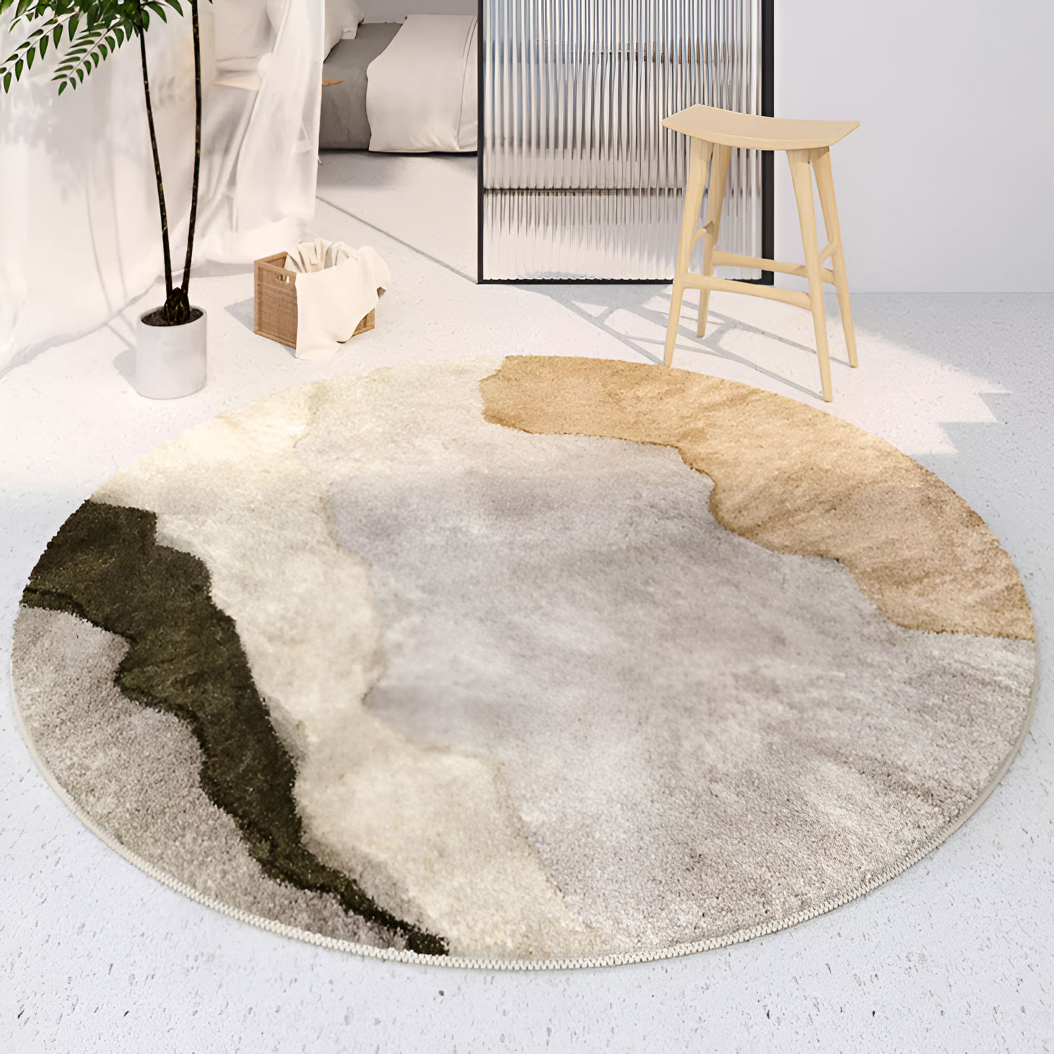 TerraLoop Tæppe – Moderne Abstrakt Design Sahara-blanding