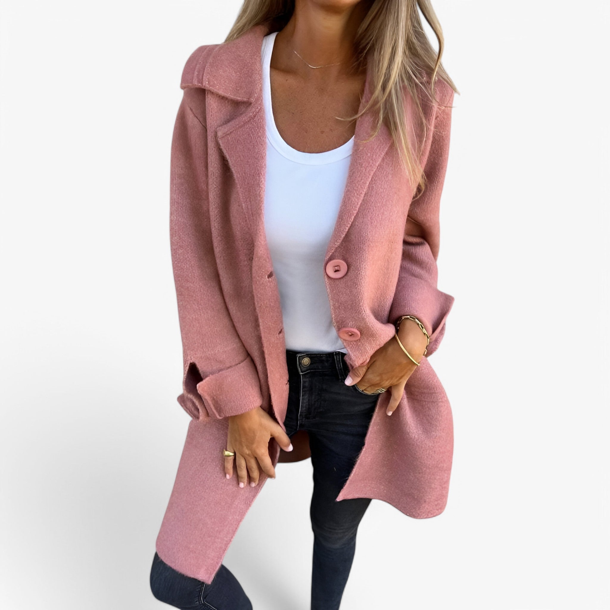 Veloria - Elegant Damejakke med Klassisk Design Grå