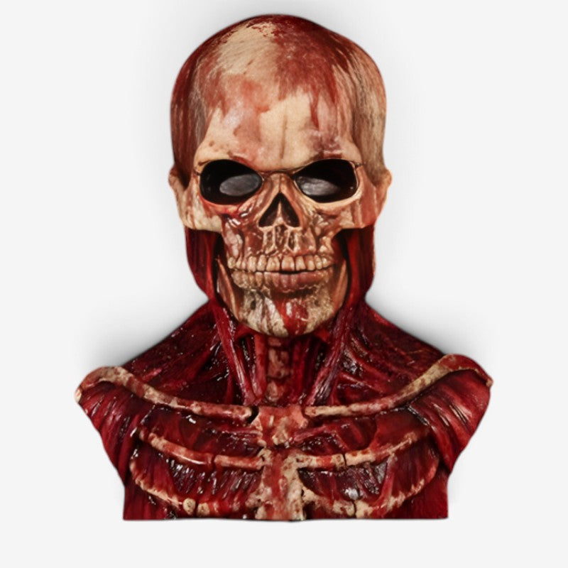 Grimveil – Halloween Skeletmaske til Kostume Med Blod