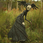 Malvora – Gothisk Halloween Heksefigur med Stok