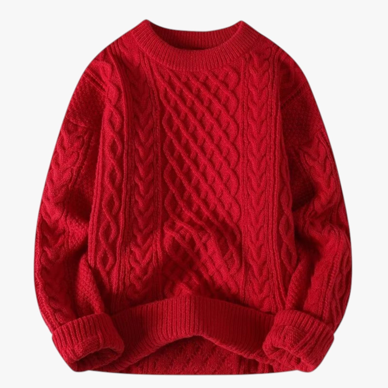 Évelisse - Elegant Damebluse med Rund Hals Rød