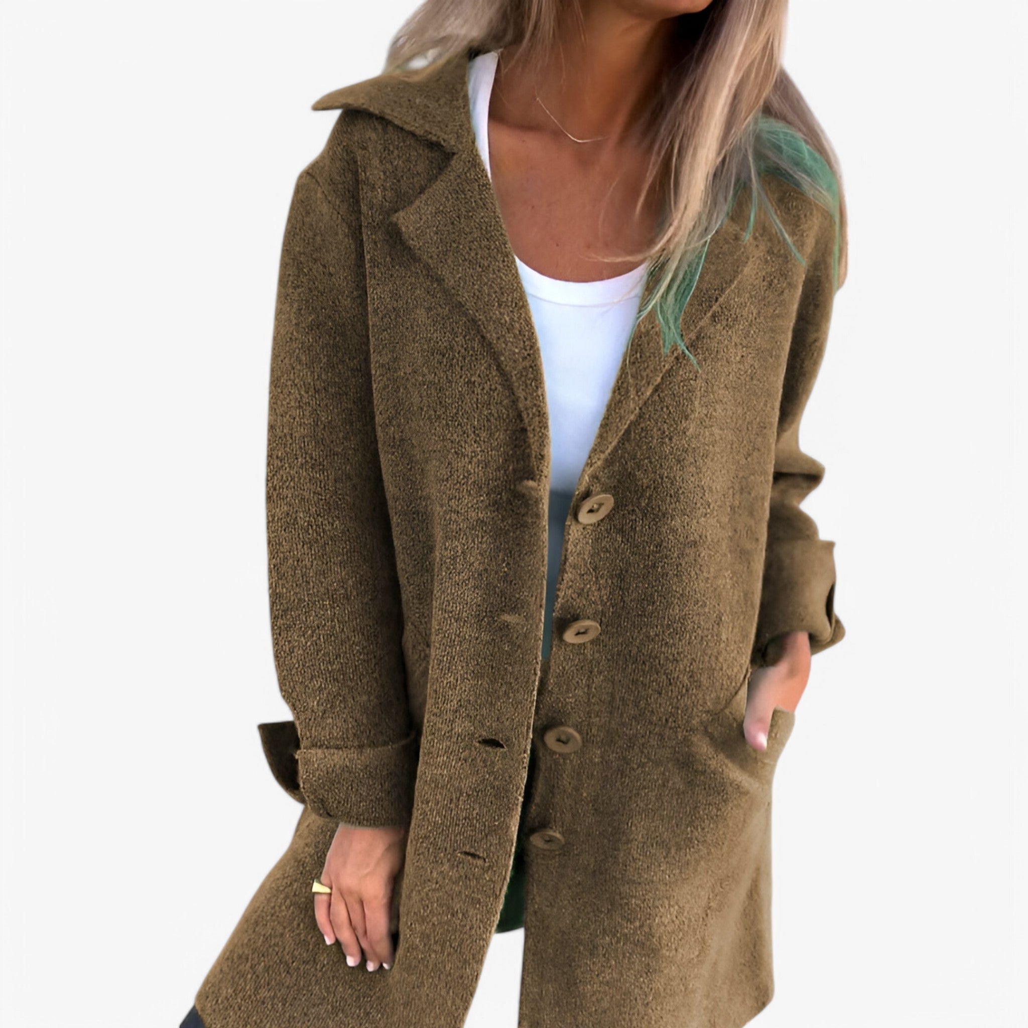 Veloria - Elegant Damejakke med Klassisk Design Brun