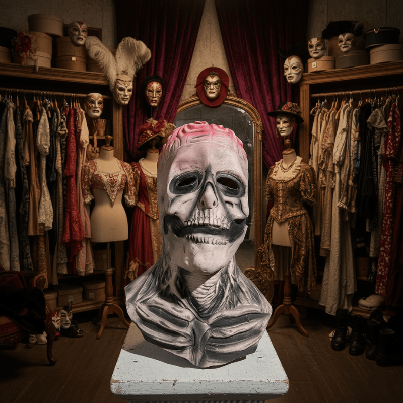 Mortavio – Halloween Skeletmaske med Hat