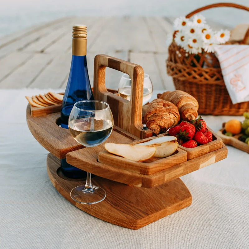 PicnicNest Vinbord – Bærbart Trædesign