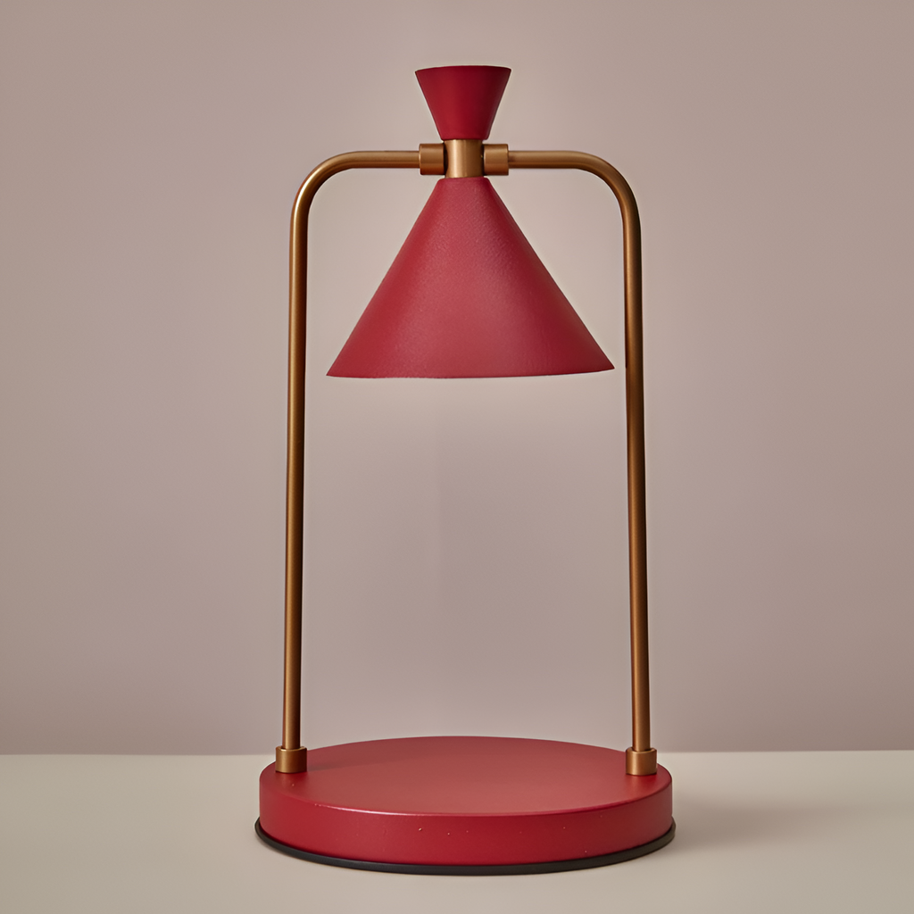 ForgeLight Bordlampe – Industrielt Design Karmosinbrun bronze