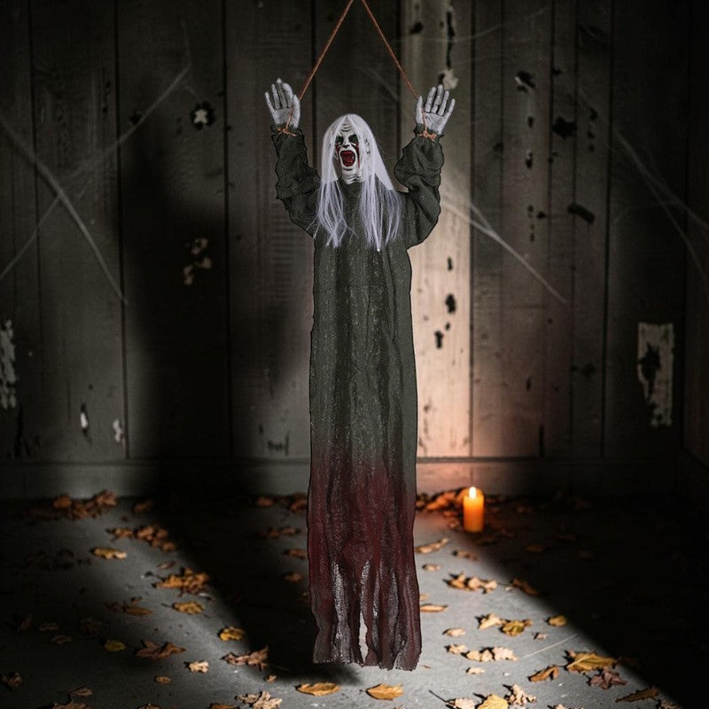 Noctira – Hængende Halloween Spøgelse med Langt Hår