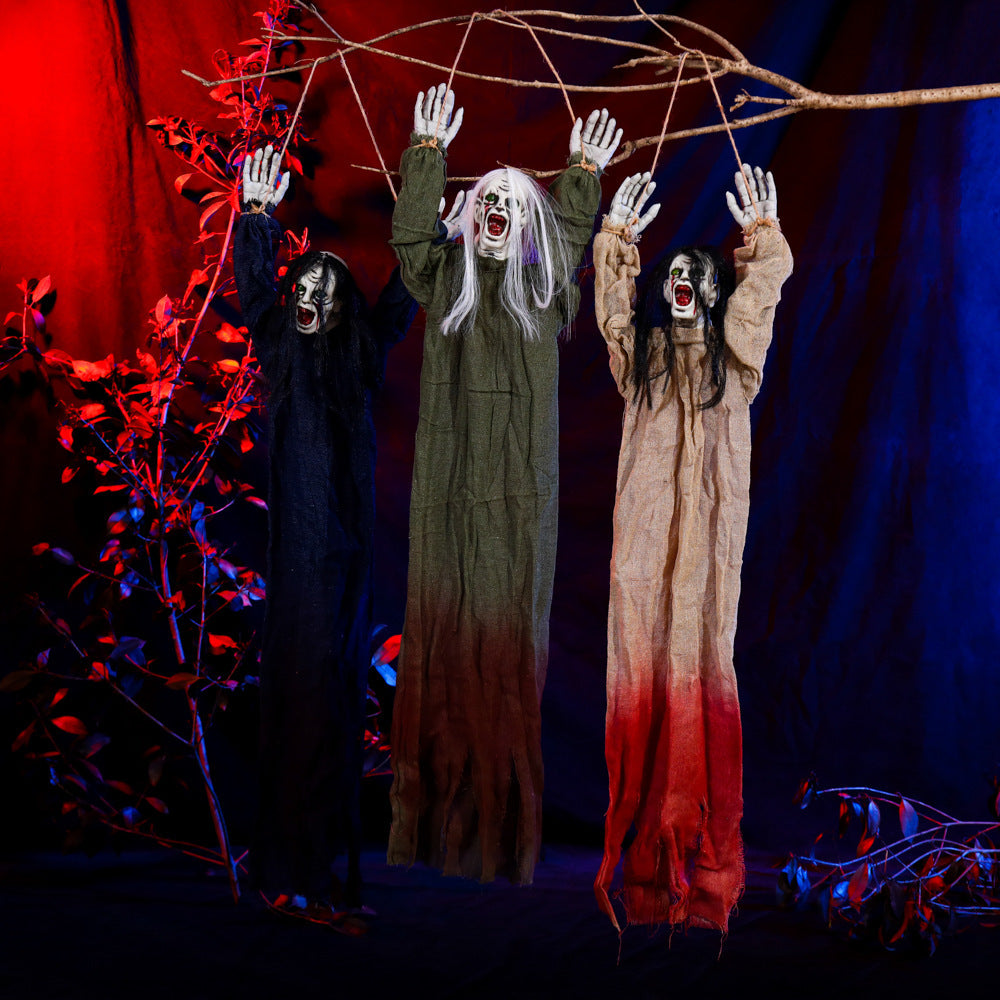 Noctira – Hængende Halloween Spøgelse med Langt Hår