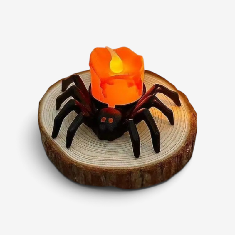 Arachnia – Halloween Edderkop Lysholder Edderkopp Orange Lys
