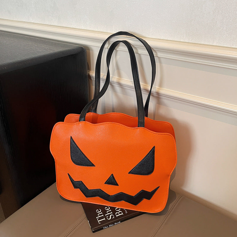 PumpkinCarry – Halloween Skuldertaske med Græskardesign