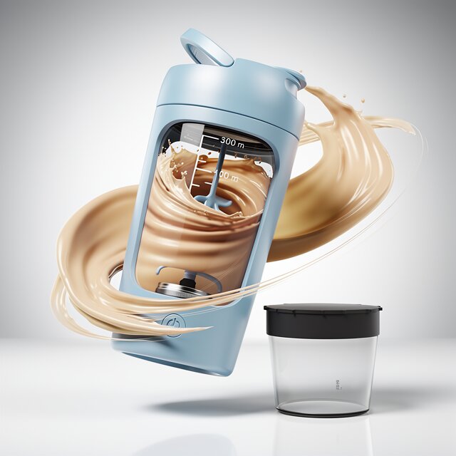 Bærbar Blender med USB-Opladning – Kompakt Smoothieblender til Hjem og Rejser Blå