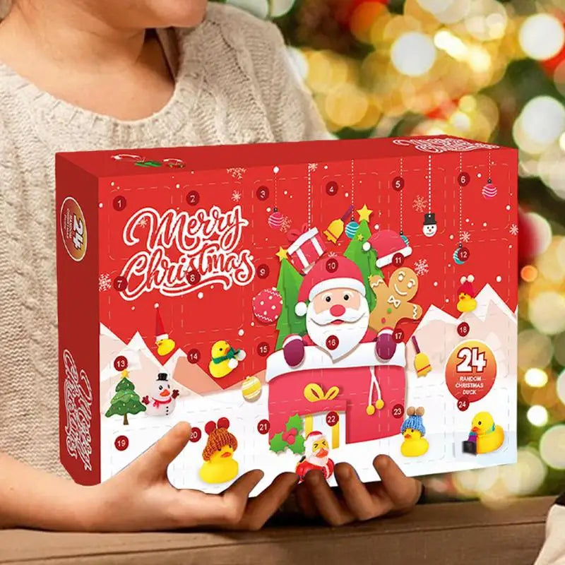 Julekalender med 24 gummiænder - forskellige samlefigurer