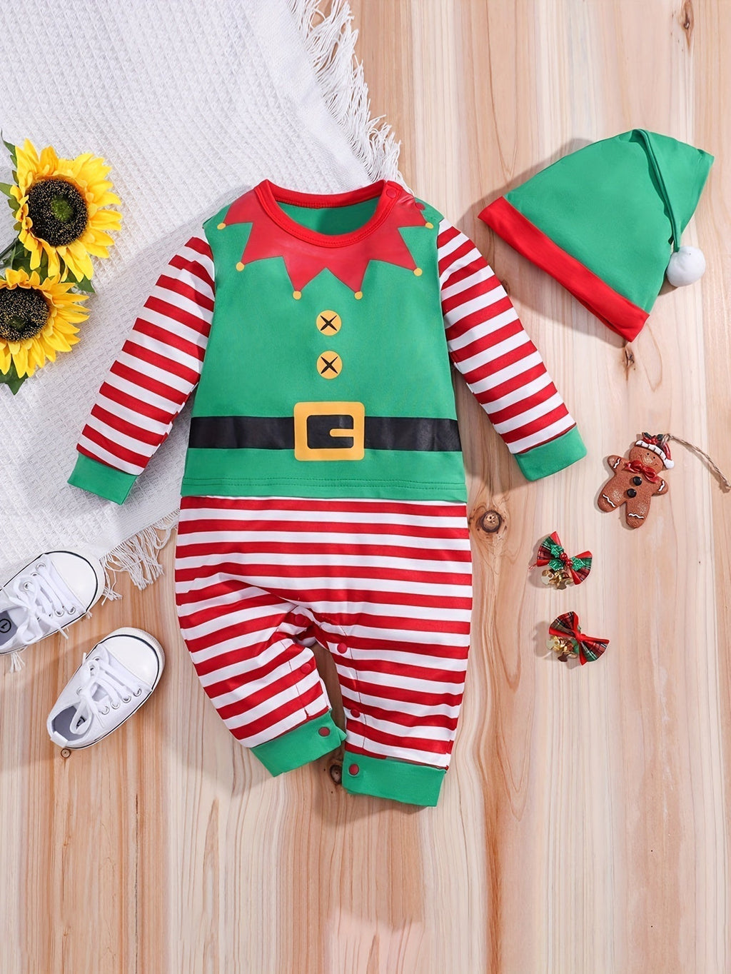Elvina – Baby Elf Romper med Matchende Hat