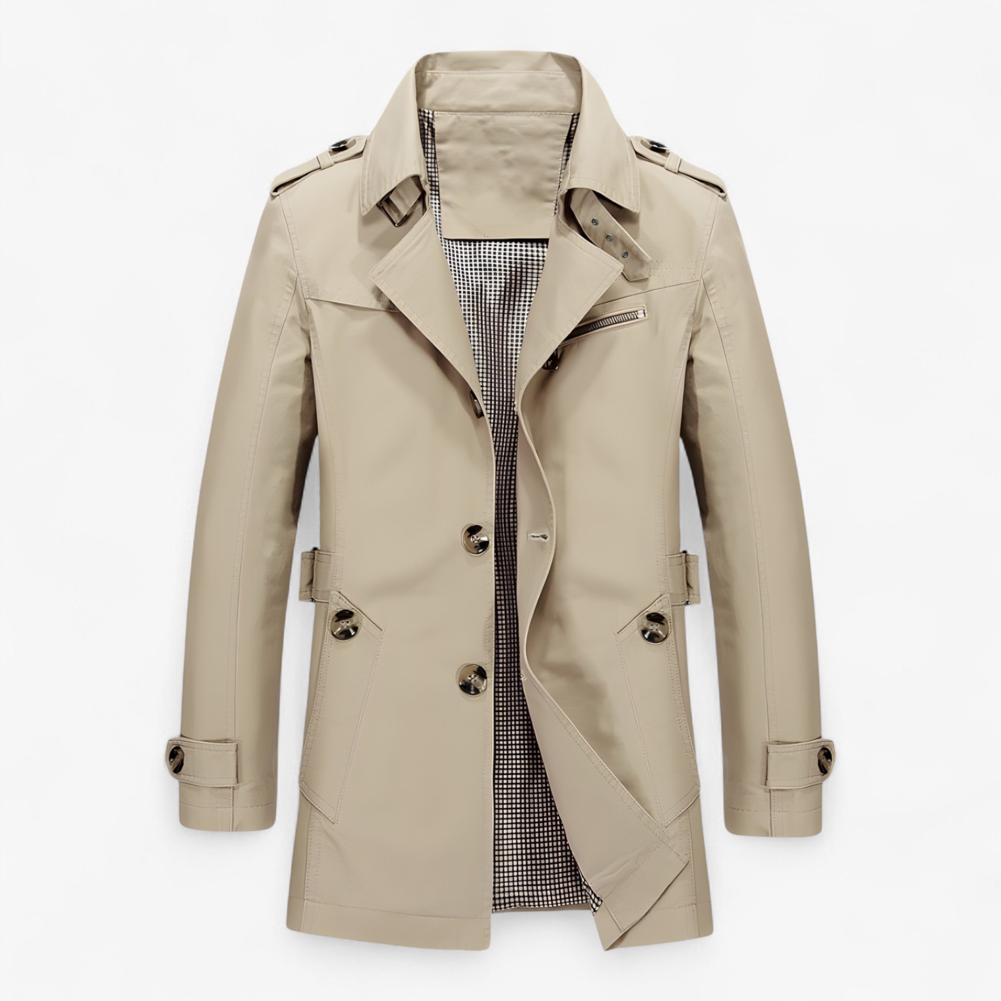 Valmont - Klassisk Lang Herrefrakke Khaki