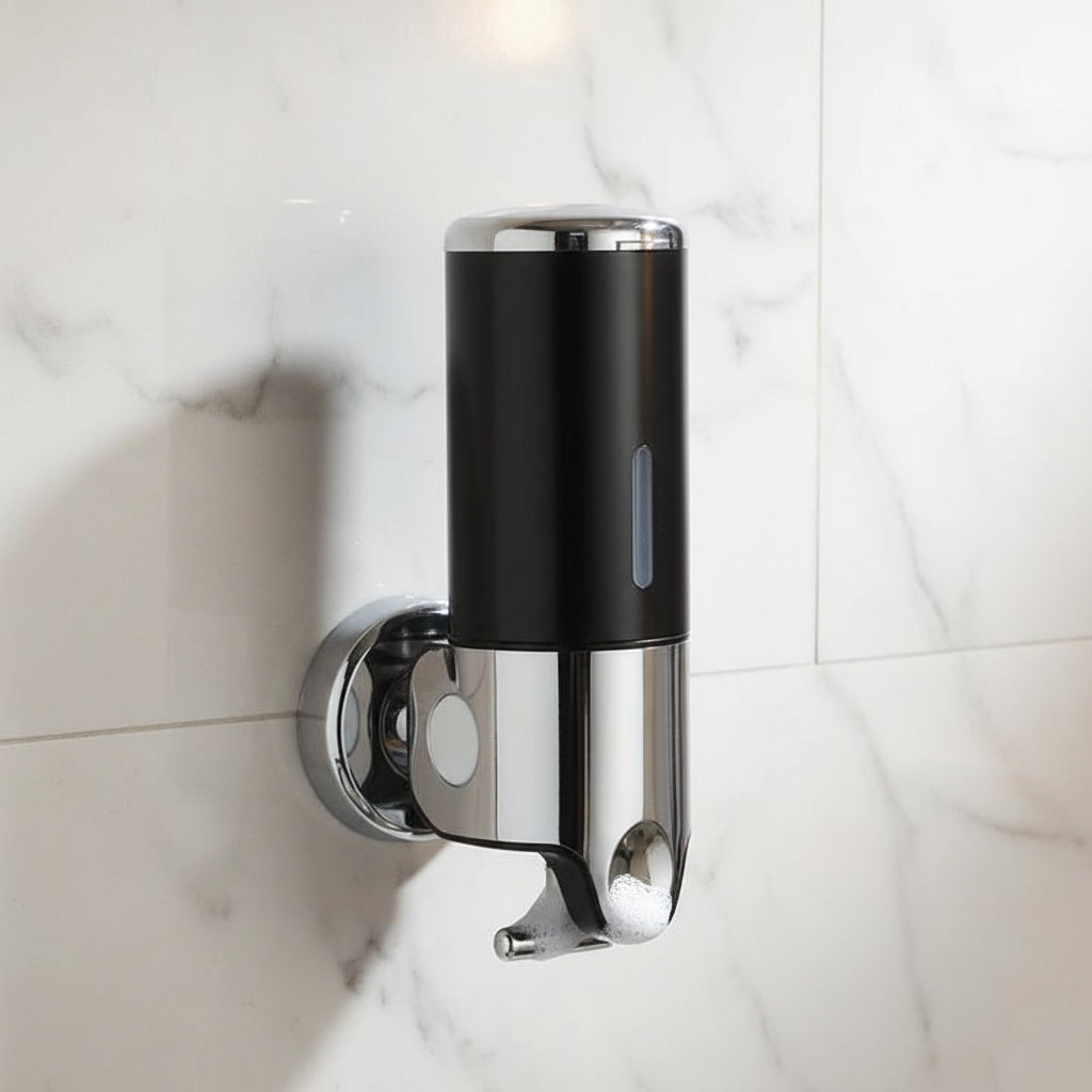 AquaDose Sæbedispenser – Vægmonteret Design Sort