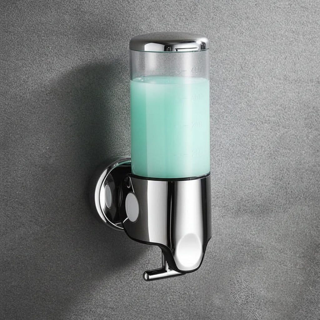 AquaDose Sæbedispenser – Vægmonteret Design Gennemsigtig