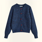 Ribstrikket Cardigan - Knaplukning og Lange Ærmer