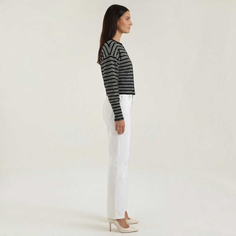Cardigan Femme à Rayures avec Boutons