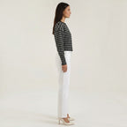 Cardigan Femme à Rayures avec Boutons