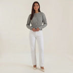 Cardigan Femme à Rayures avec Boutons