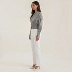 Cardigan Femme à Rayures avec Boutons