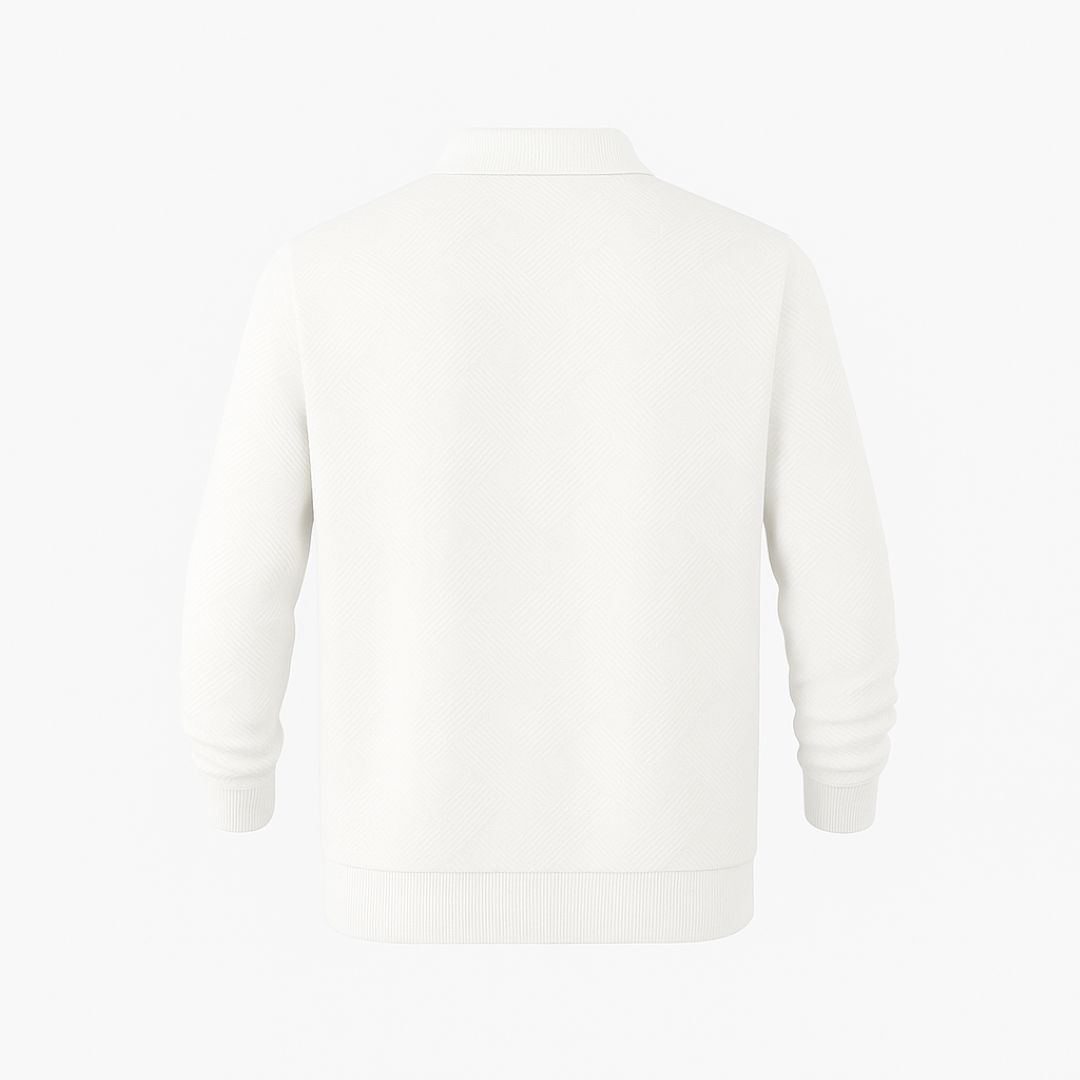 Valmont – Textureret Herre Striktrøje med Kvart Lynlås