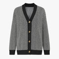 Amélie – Elegant Dame Cardigan med V-Hals Gratis Sort