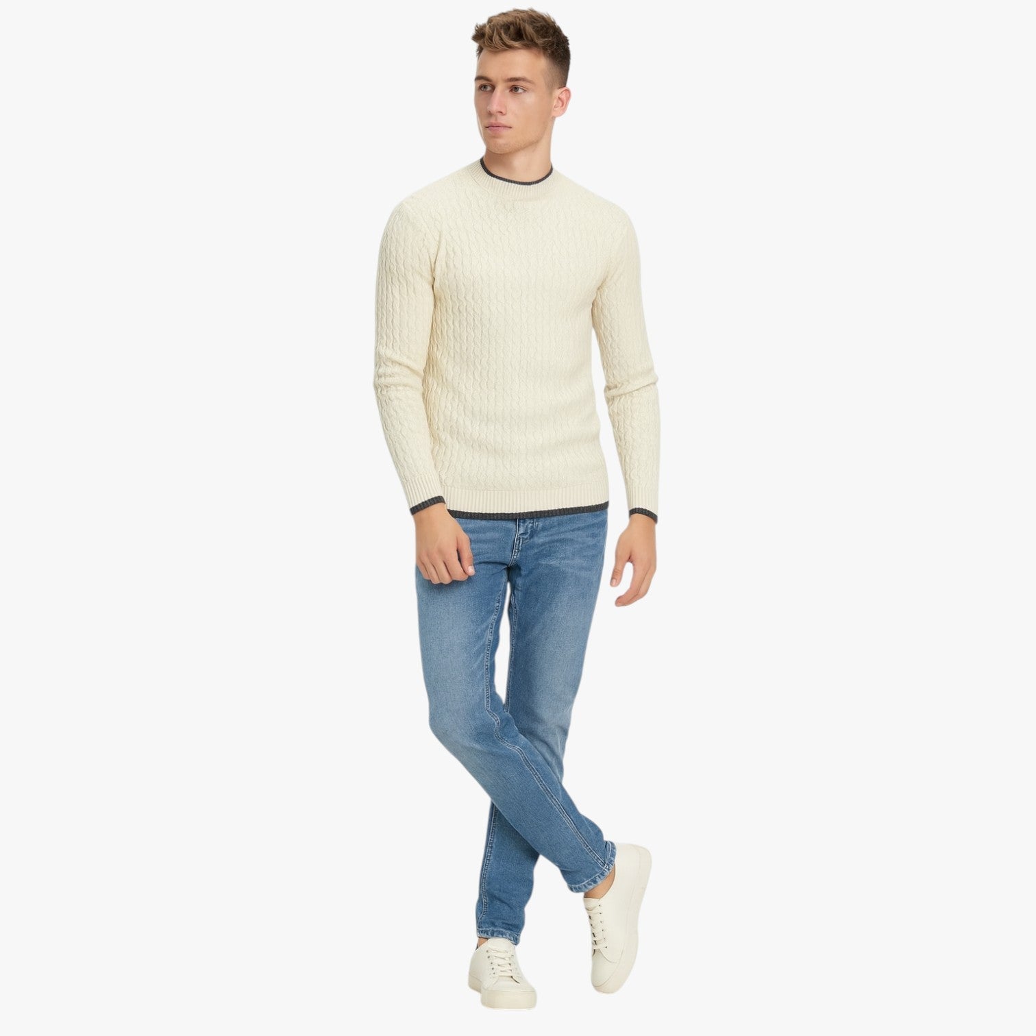 Velmoro - Slim Fit Herre Striktrøje