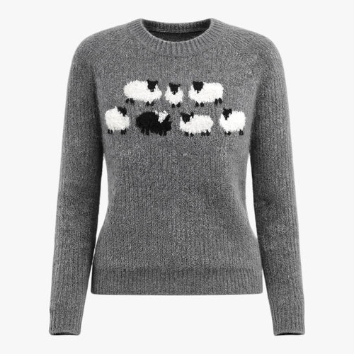 Aurielle - Dame Striktrøje i Retro Design