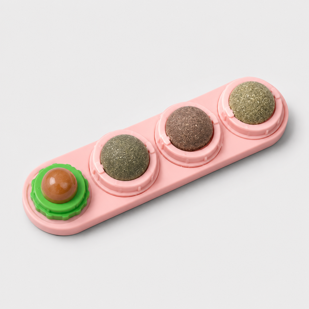 Kattelegetøj med Urtebolde - 180° Drejelig Base