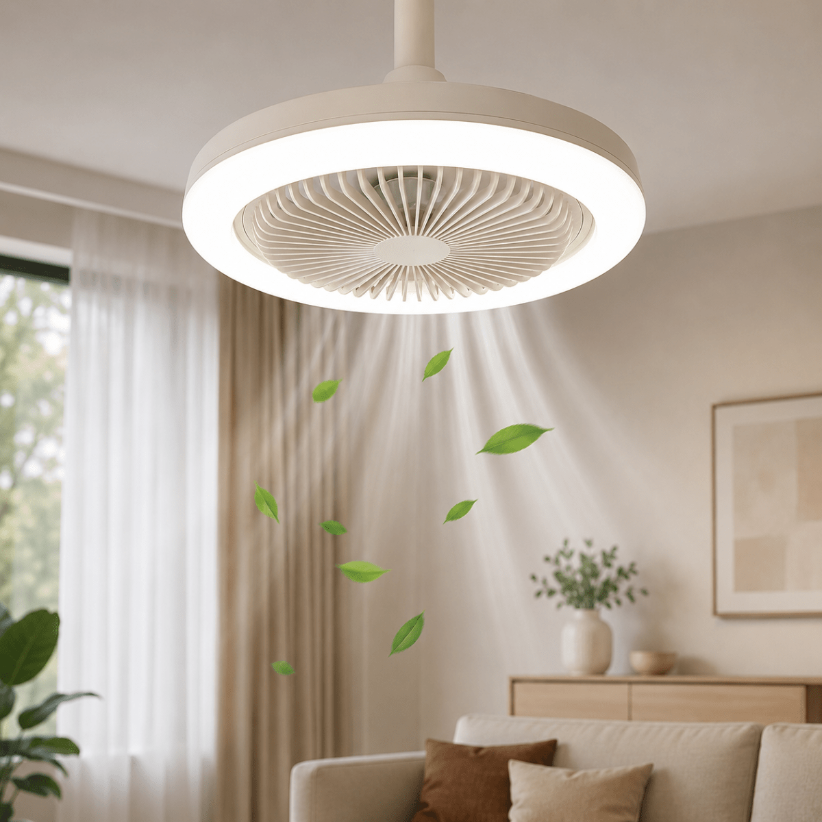 AirGlow Loftventilator – Lampe med Fjernbetjening
