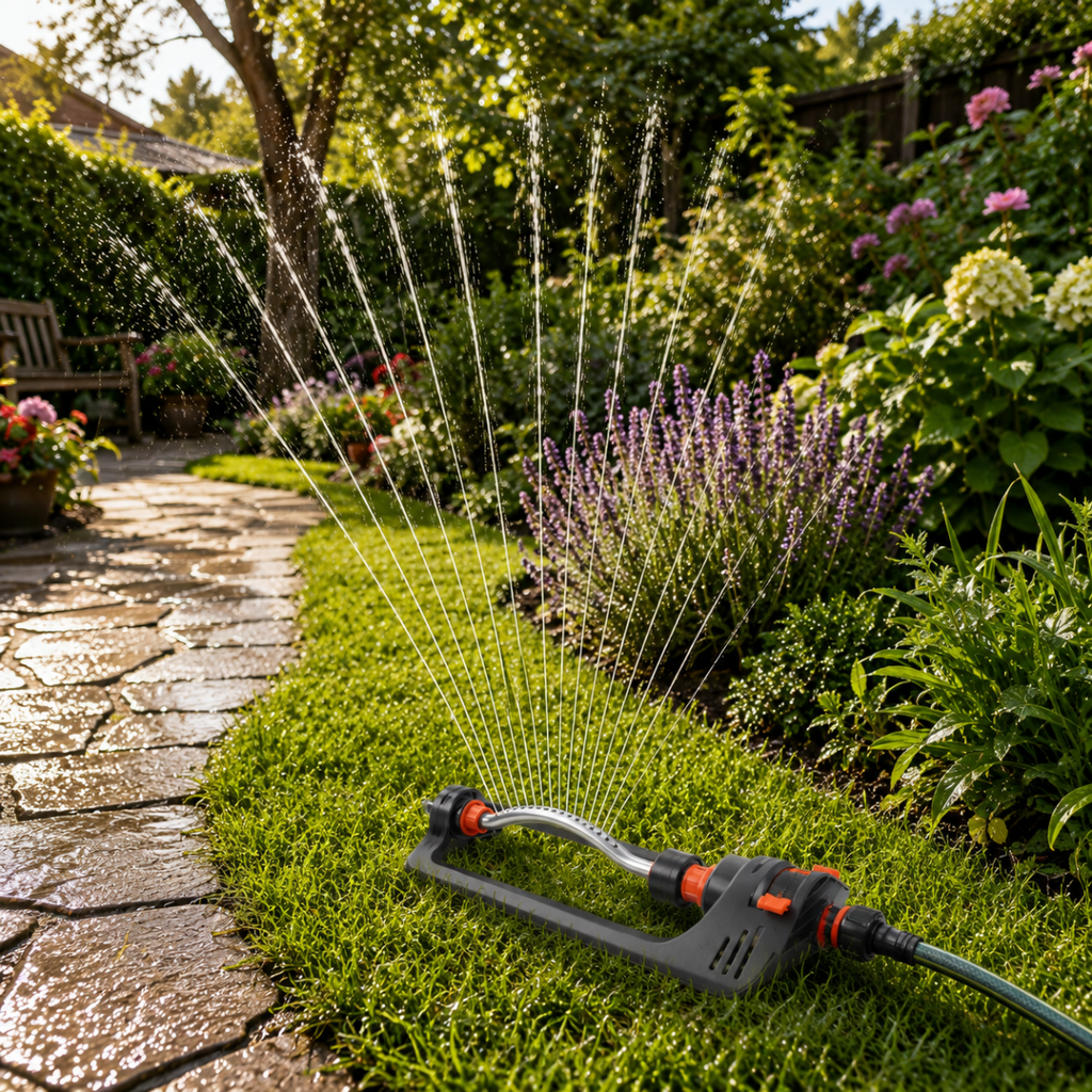 AquaSpray Havesprinkler – 4 Sprøjteindstillinger