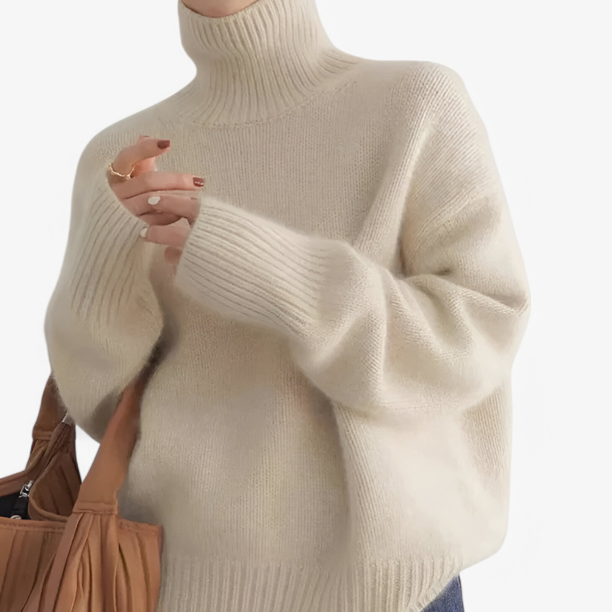 Éloria - Elegant Dame Striktrøje med Rund Hals